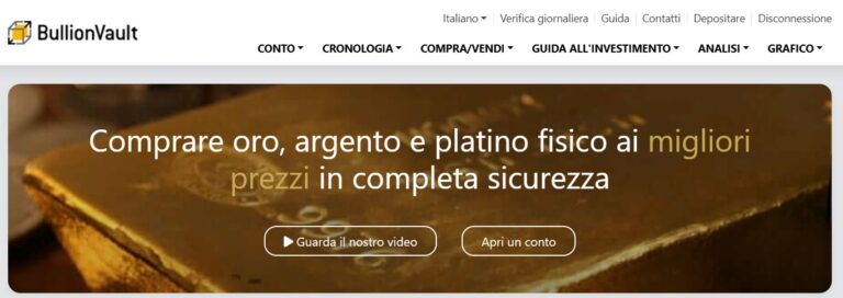 bullionvault oro homepage